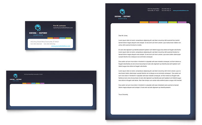 Secretarial Services - Business Card & Letterhead Template Design