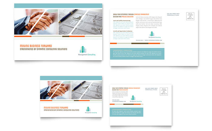 Management Consulting - Postcard Template Design