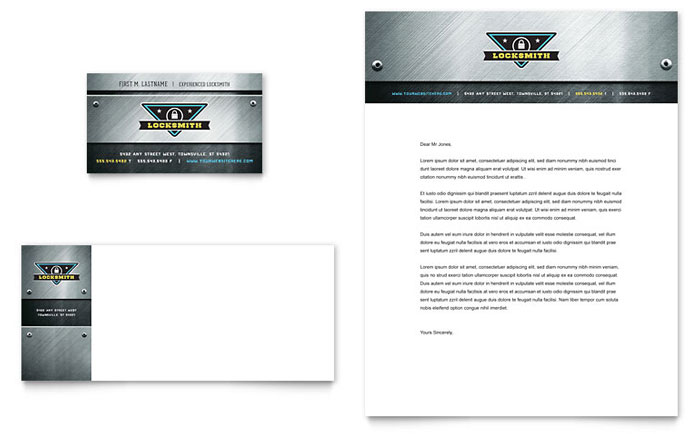 Locksmith - Business Card & Letterhead Template Design