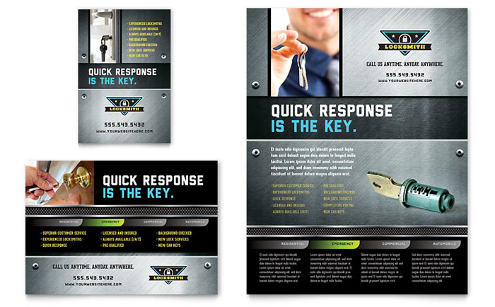 Locksmith - Flyer & Ad Template Design