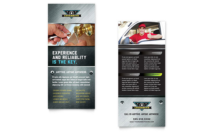 Locksmith - Rack Card Template Design