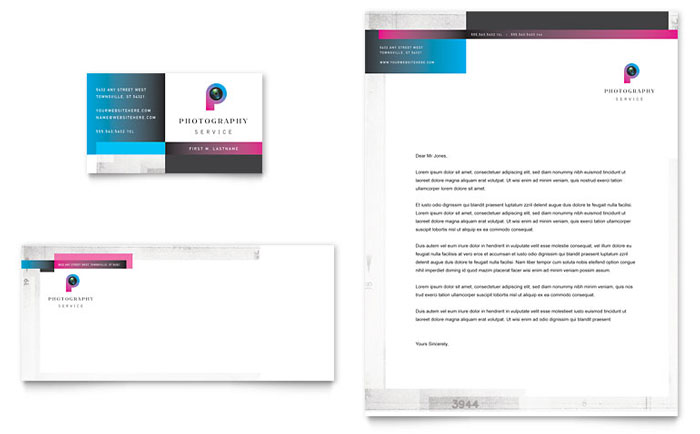 Photography Business - Business Card & Letterhead Template Design