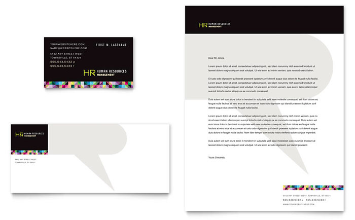 Human Resource Management - Business Card & Letterhead Template Design