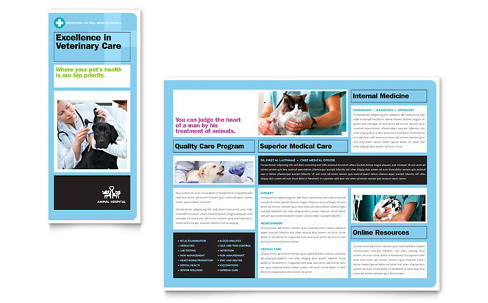 Animal Hospital - Brochure Template Design Sample
