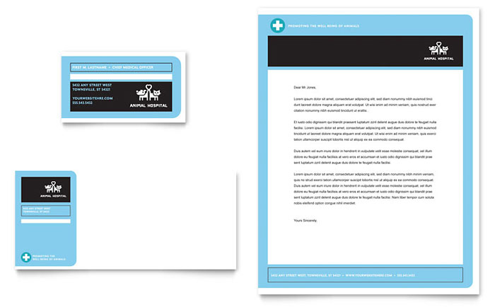 Animal Hospital - Business Card & Letterhead Template Design