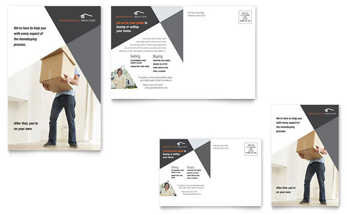 Contemporary & Modern Real Estate - Postcard Template Design