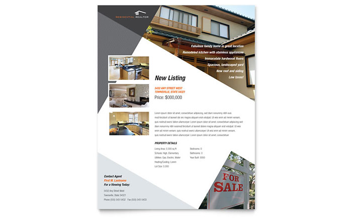 Contemporary & Modern Real Estate - Flyer Template Design