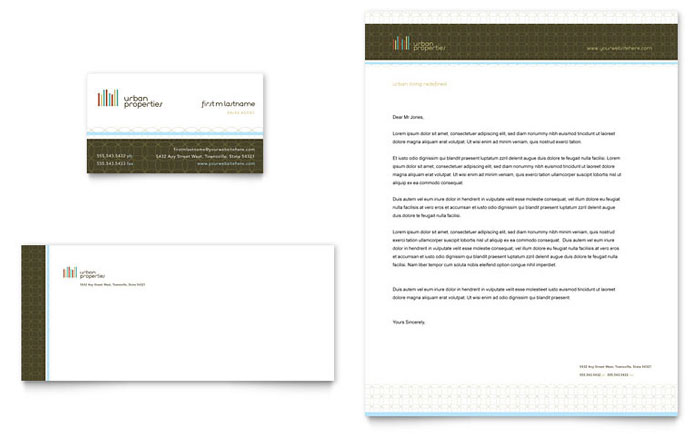 Business Card & Letterhead Template Design - Urban Real Estate