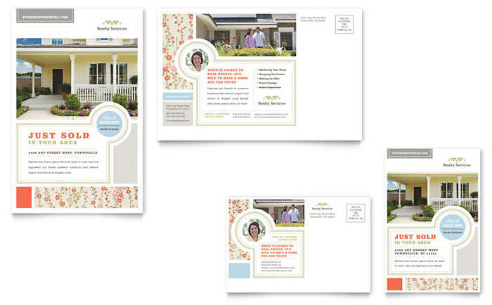 Real Estate Home for Sale Postcard Template Design