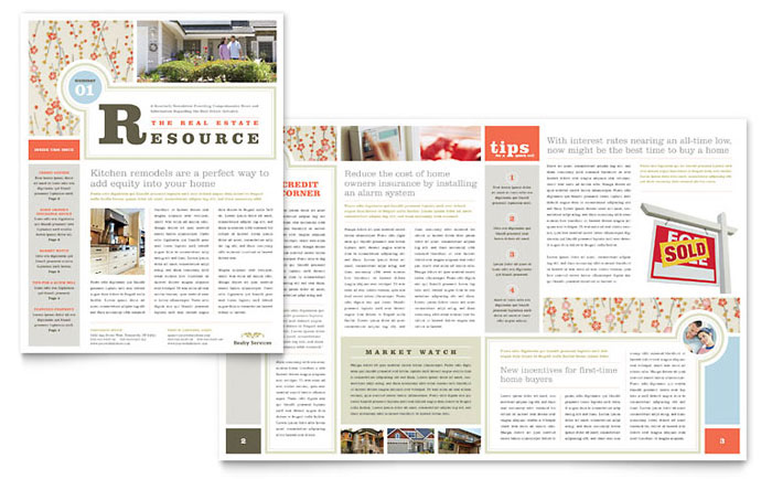 Real Estate Home for Sale Newsletter Template Design