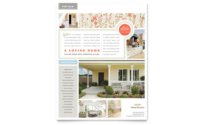 Real Estate Home for Sale - Flyer Template Design