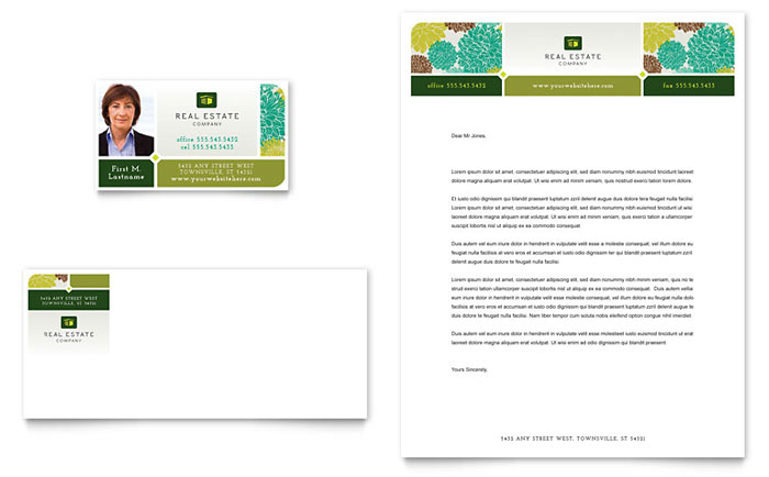 Real Estate - Business Card & Letterhead Template Design