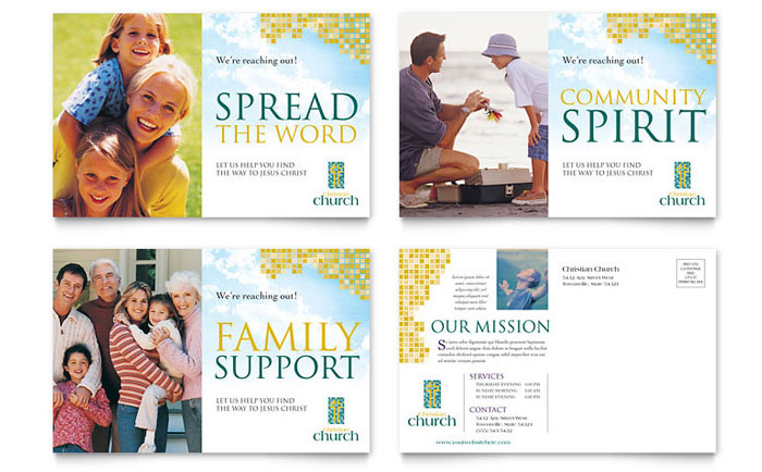 Christian Church - Postcard Template Design