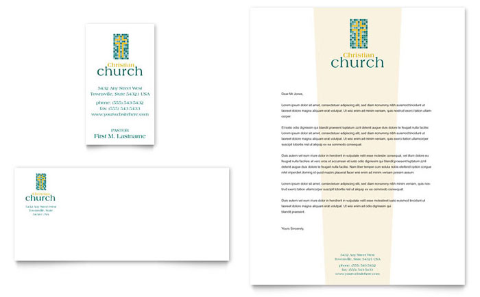 Christian Church - Business Card & Letterhead Template Design