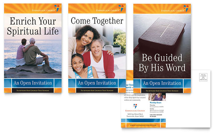 Evangelical Church - Postcard Template Design