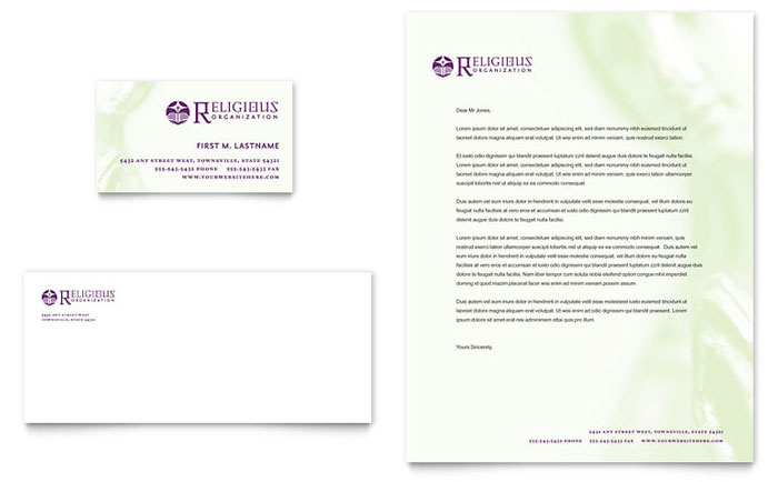 Catholic Parish and School - Business Card & Letterhead Template Design