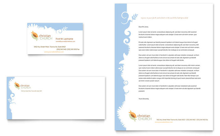 Christian Church - Business Card & Letterhead Template Design