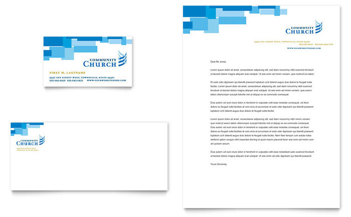 Community Church - Business Card & Letterhead Template Design