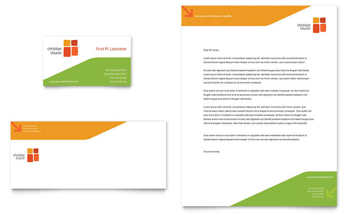 Business Card & Letterhead Template Design - Christian Church & Youth Ministry