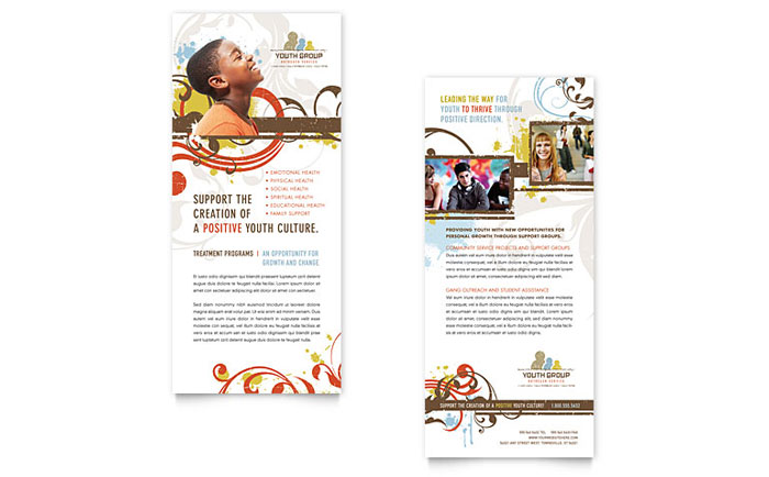 Church Ministry & Youth Group Rack Card Template Design