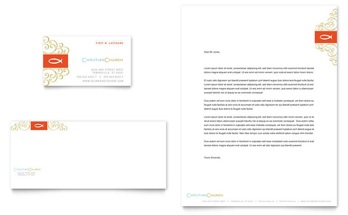 Christian Church Business Card & Letterhead Template Design