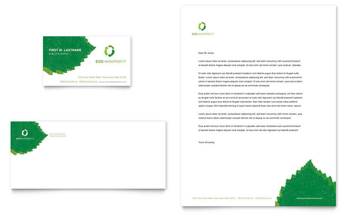 Business Card & Letterhead Template Design - Environmental Non Profit