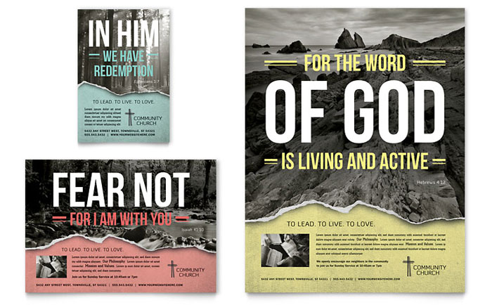 Flyer & Ad Template Design - Bible Church