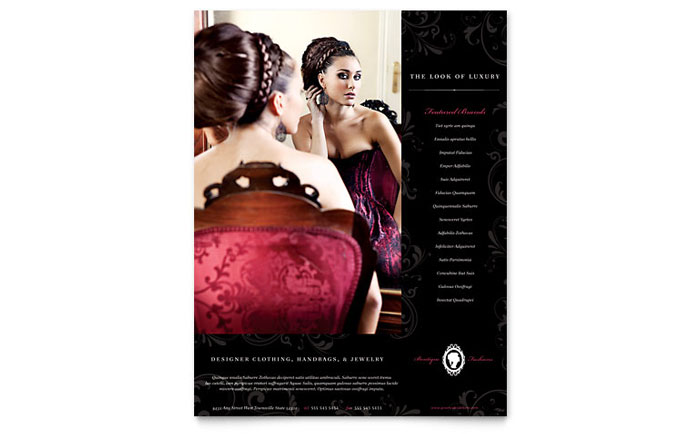 Formal Fashions & Jewelry Boutique - Flyer Template Design