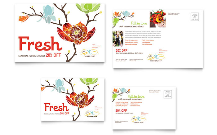 Flower Shop - Postcard Template Design