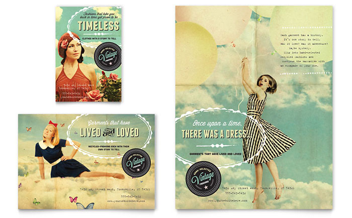 Vintage Clothing - Flyer & Ad Template Design Sample