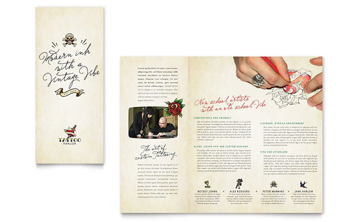 Body Art & Tattoo Artist - Brochure Template Design Sample