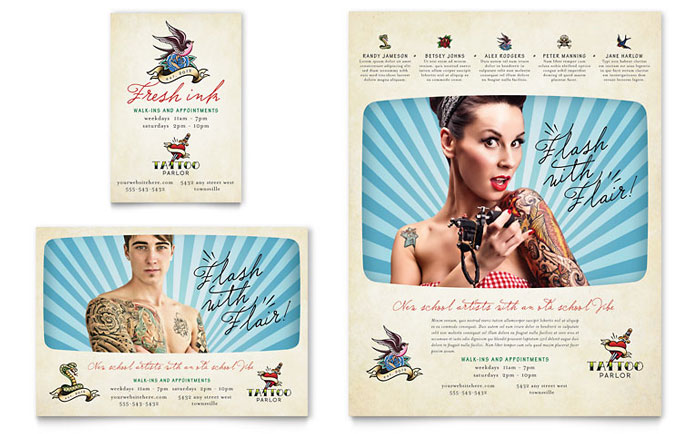 Body Art & Tattoo Artist - Flyer & Ad Template Design