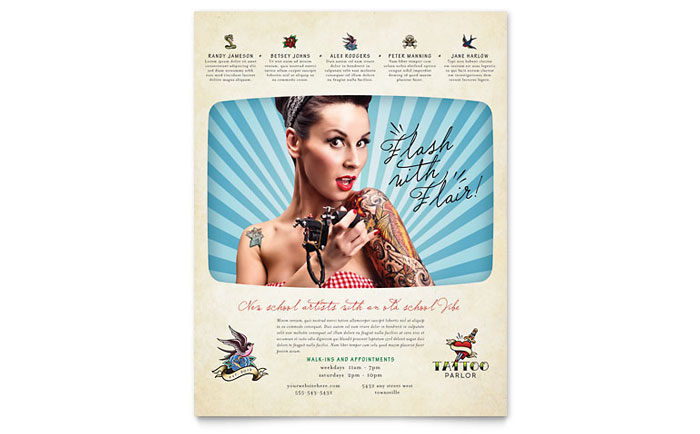 Body Art & Tattoo Artist - Flyer Template Design