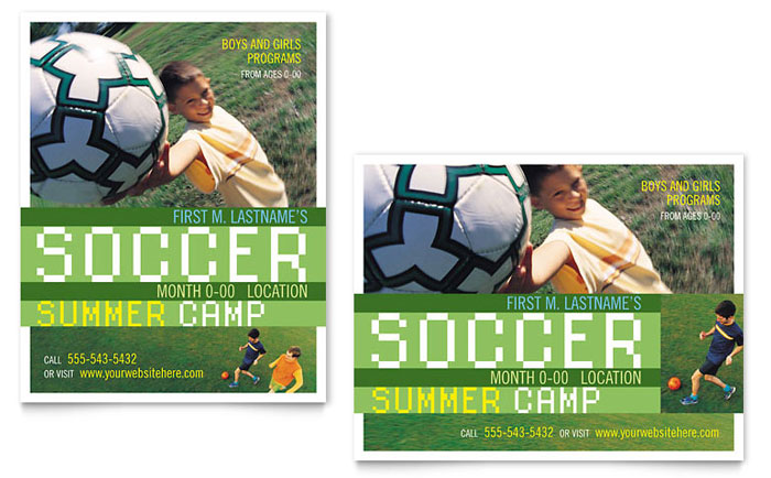 Soccer Sports Camp Poster Template Design