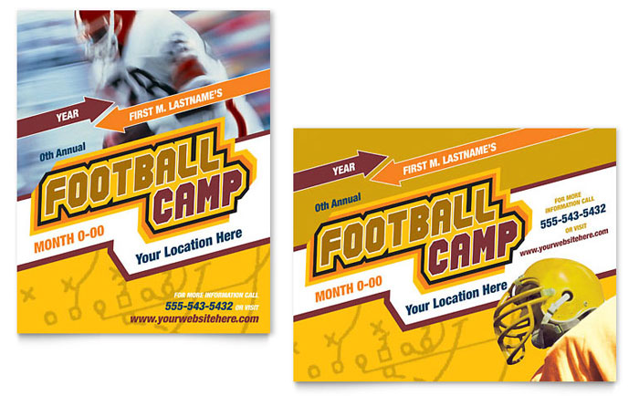 Poster Template Design - Football Sports Camp