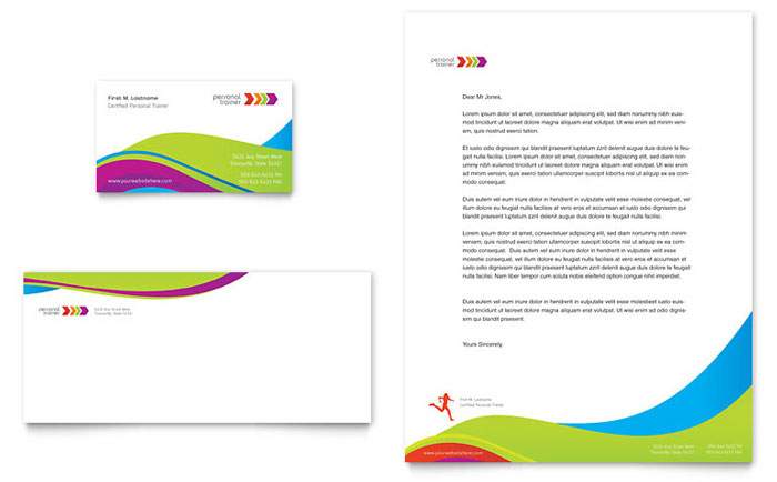 Business Card & Letterhead Template Design - Personal Trainer