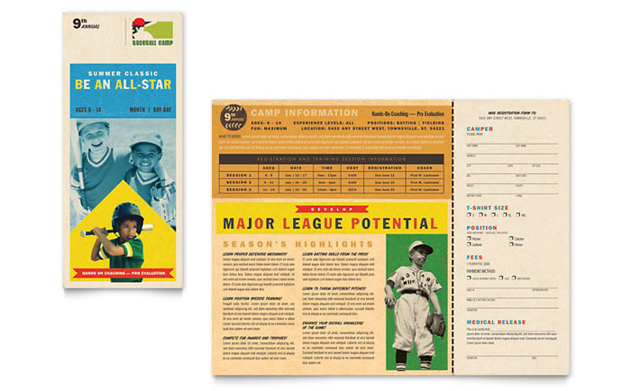 Baseball Sports Camp - Business Marketing Templates