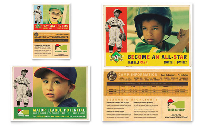 Baseball Sports Camp - Flyer & Ad Template Design