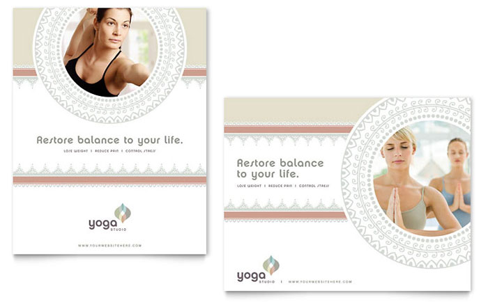 Pilates & Yoga - Poster Template Design
