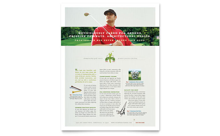 Golf Course & Instruction - Flyer Template Design