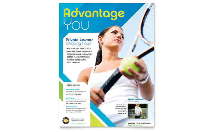 Tennis Club & Camp - Flyer Template Design
