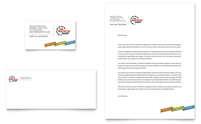 Bike Rentals & Mountain Biking - Business Card & Letterhead Template Design