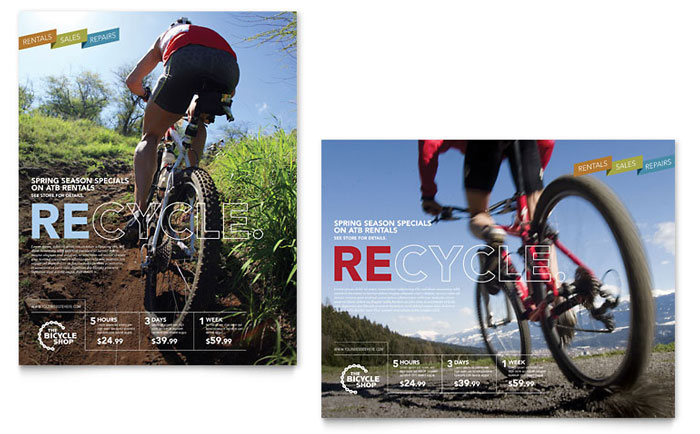 Bike Rentals & Mountain Biking - Poster Template Design