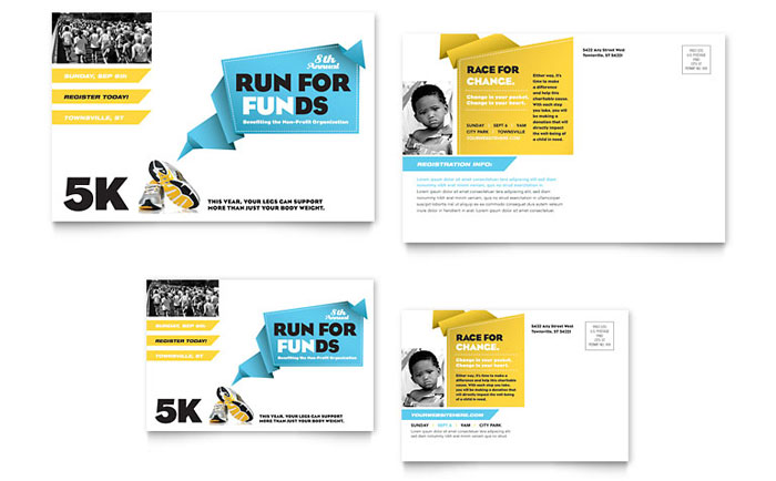 Charity Run - Postcard Template Design
