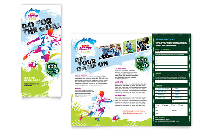 Youth Soccer - Tri Fold Brochure Template Design