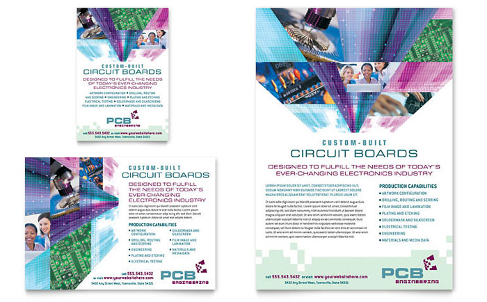 High-Tech Manufacturing Flyer & Ad Template Design