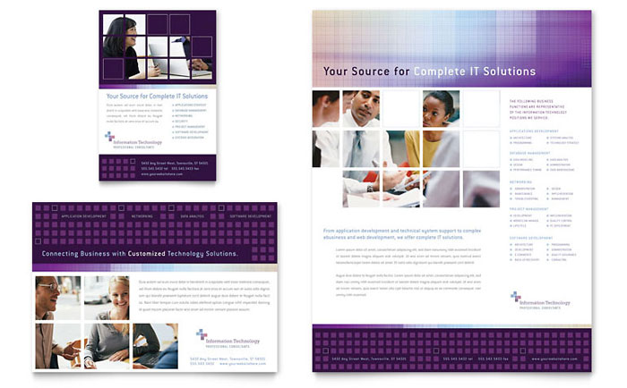 Flyer & Ad Template Design - Information Technology Consultants