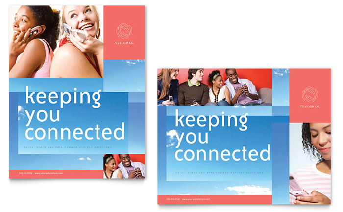 Communications Company Poster Template Design
