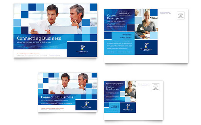Postcard Template Design - Technology Consulting