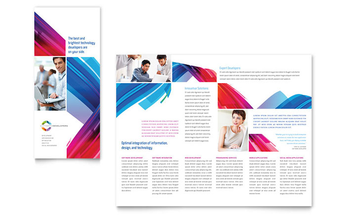 Software Solutions - Tri Fold Brochure Template Design